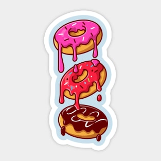 Floating Melted Doughnut Cartoon Sticker